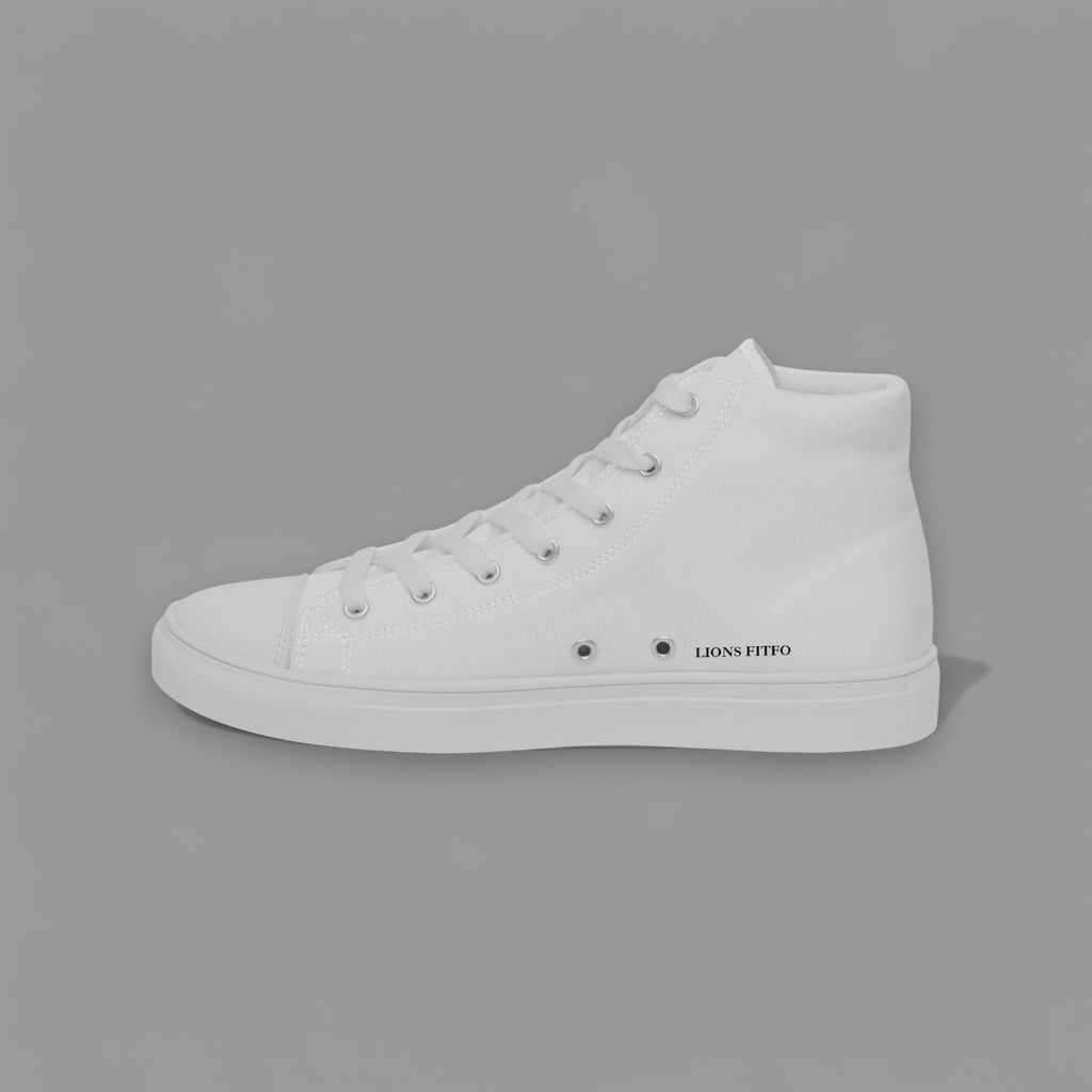 HE WALKS WITH STRENGTH LIONS HIGH TOP SHOE IN WHITE