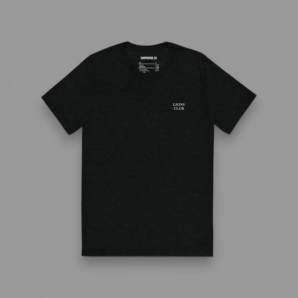 LIONS CLUB ORIGINALS "EMBROIDERED" FITTED TEE IN BLACK TRIBLEND