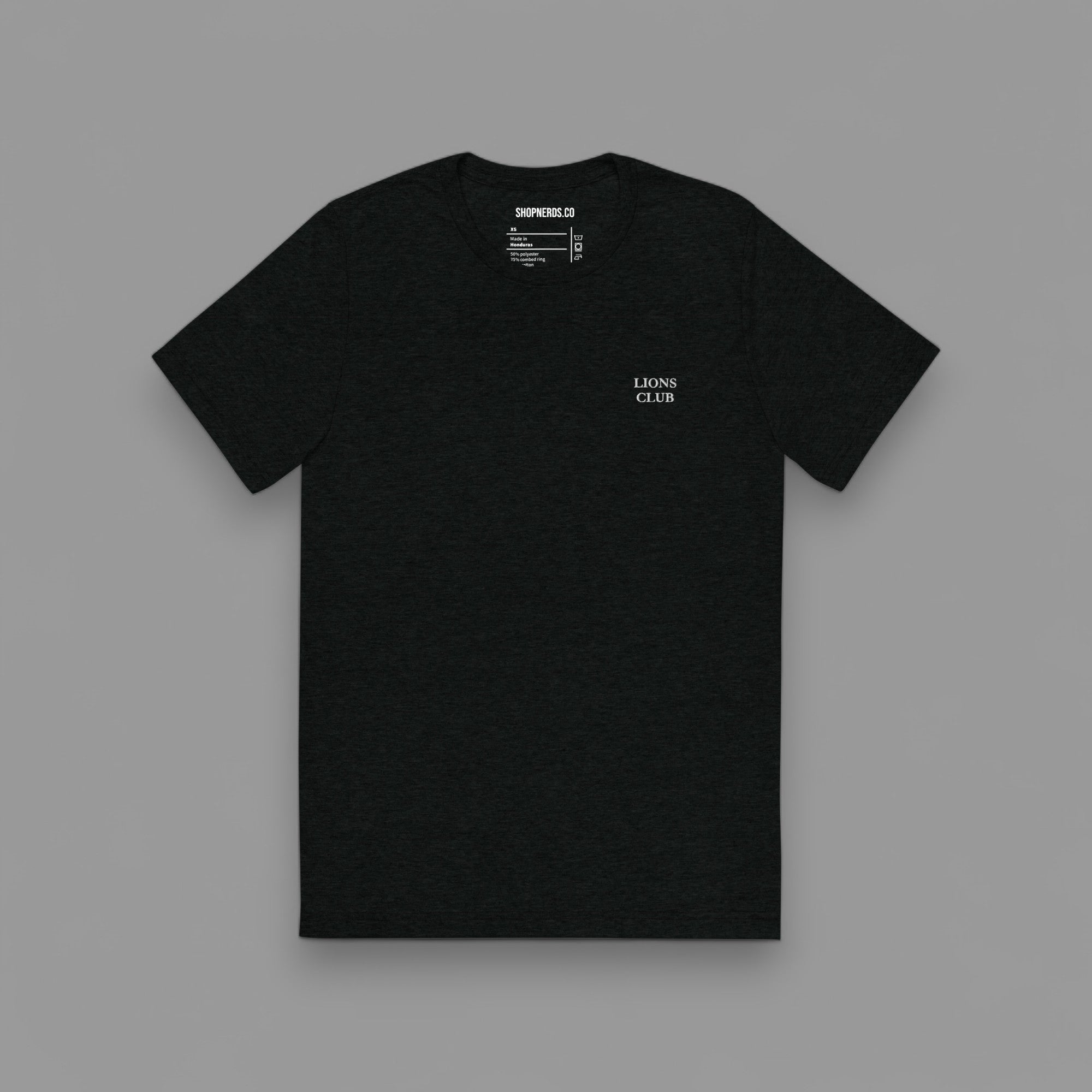 LIONS CLUB ORIGINALS "EMBROIDERED" FITTED TEE IN BLACK TRIBLEND