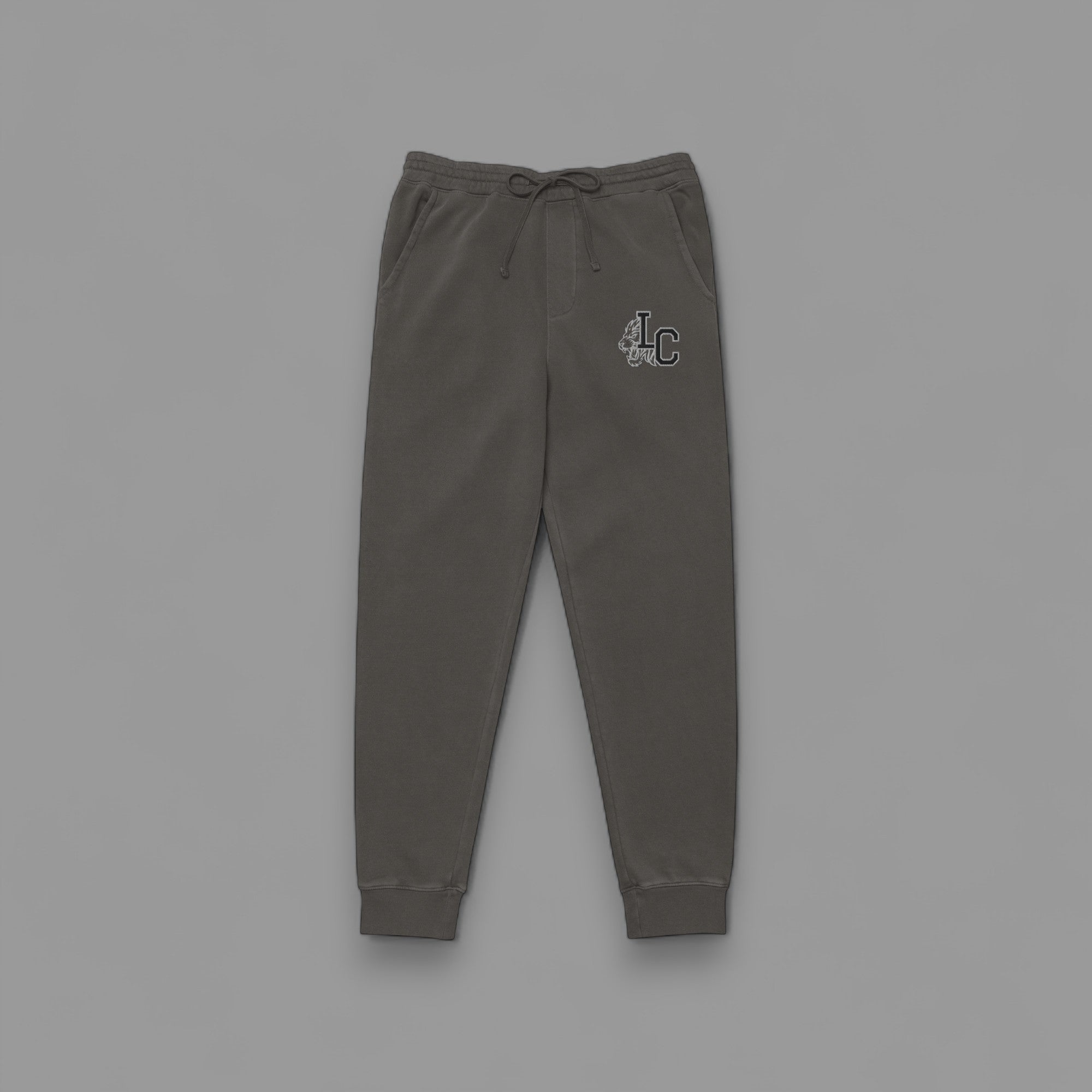EMBORIDERED LIONS CLUB FADED SWEATS IN CHARCOAL