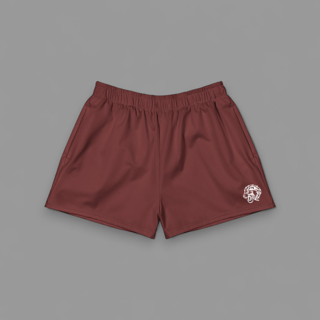 HER TRACK SHORTS IN BURGUNDY