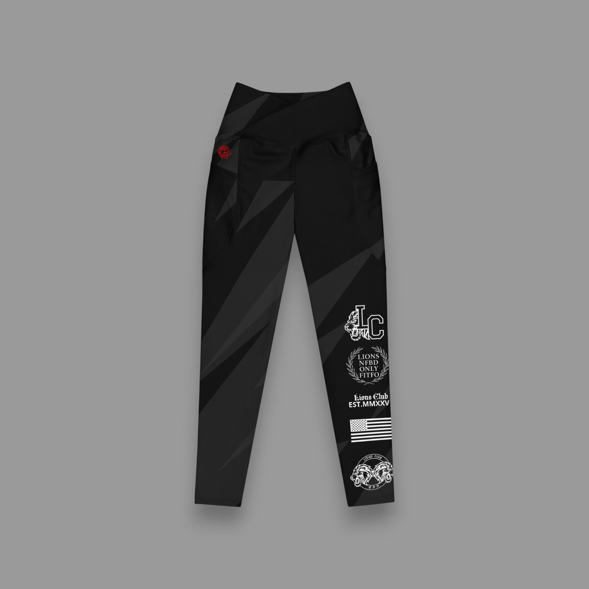 LIONESS "ELITE" CROSSOVER LEGGINGS IN BLACK