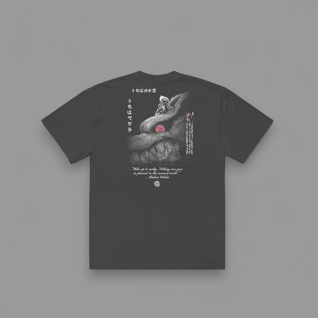 THE GHOST OF THE UCHIHA "PREMIUM" OVERSIZED BOX TEE IN FADED BLACK