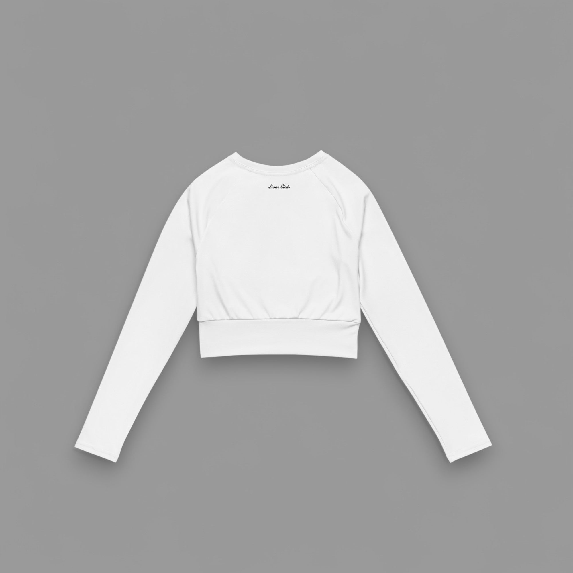 LIONESS "PREMIUM" LONG SLEEVE ATHLETIC CROP TOP IN BLANCO