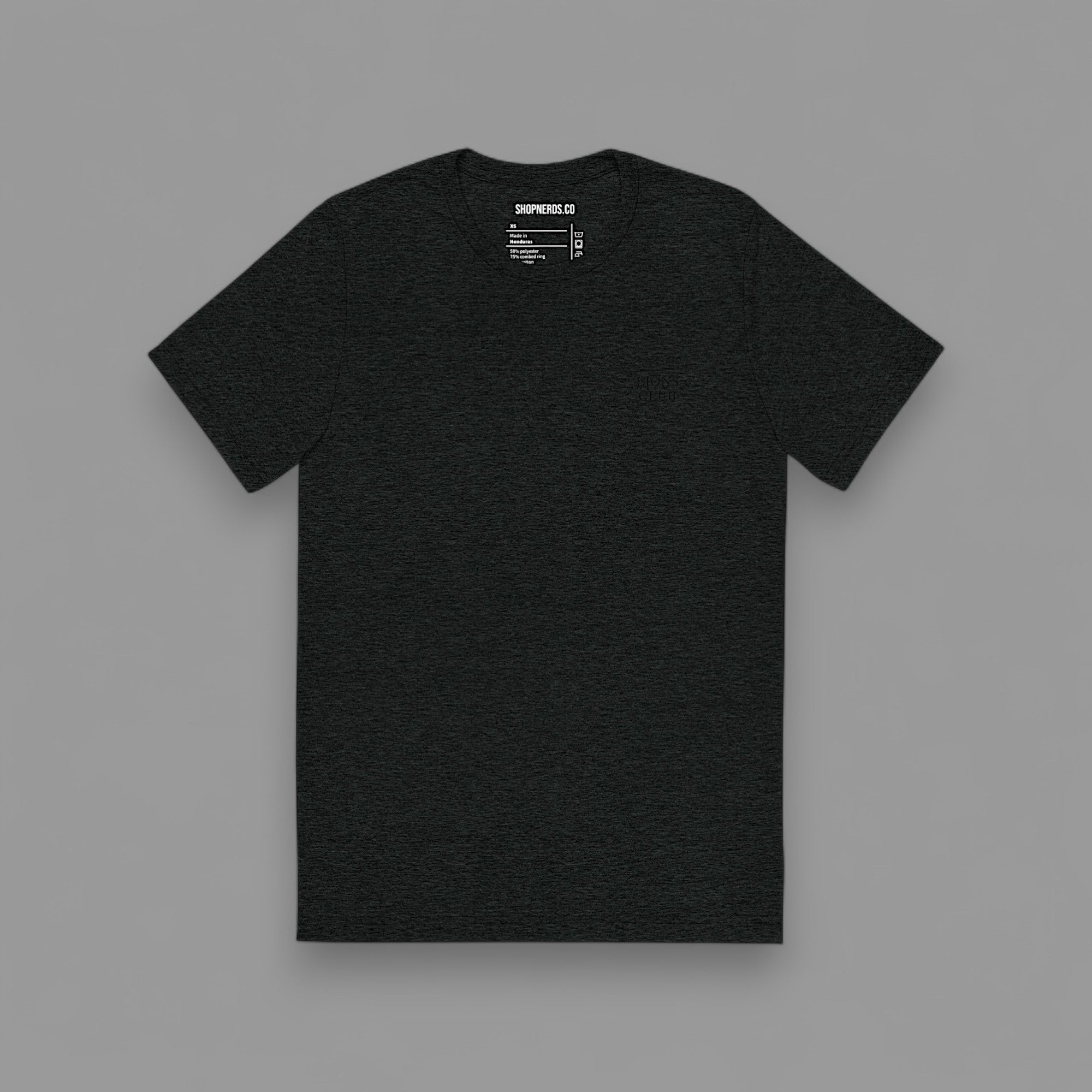 LIONS CLUB ORIGINALS "EMBROIDERED" FITTED TEE IN BLACKED OUT CHARCOAL
