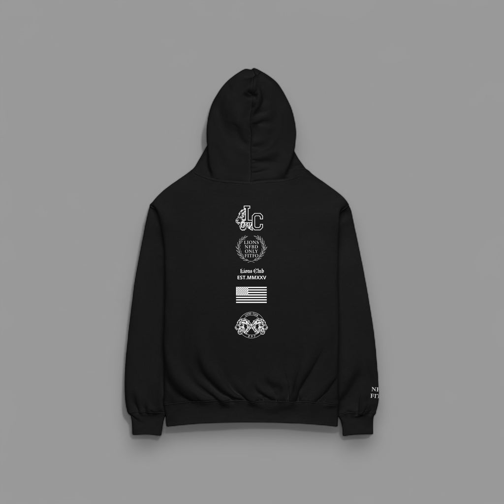 LIONS CLUB "ELITE" HOODIE IN BLACK