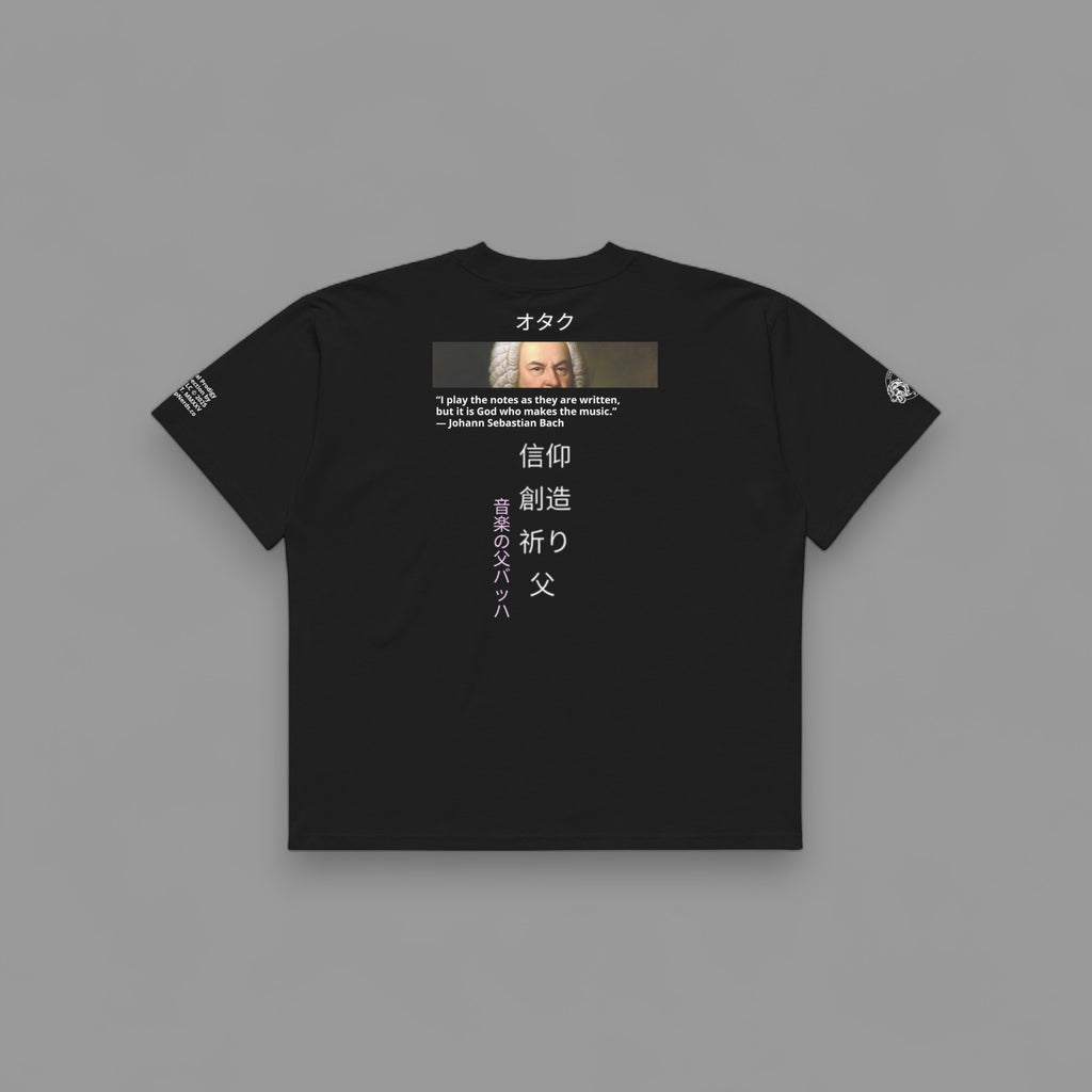 BACH CLASSICAL MUSIC "SPECIAL" UNISEX PUMP COVER IN BLACK