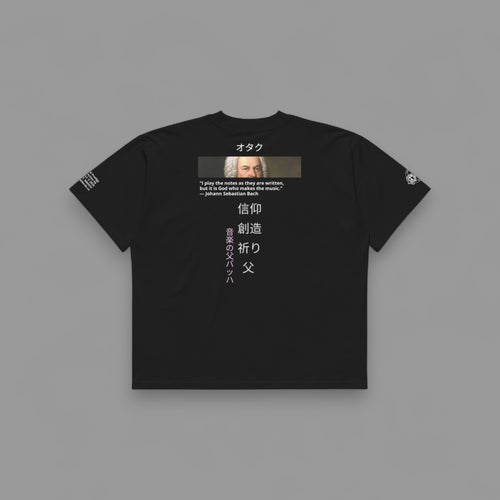 BACH CLASSICAL MUSIC "SPECIAL" UNISEX PUMP COVER IN BLACK