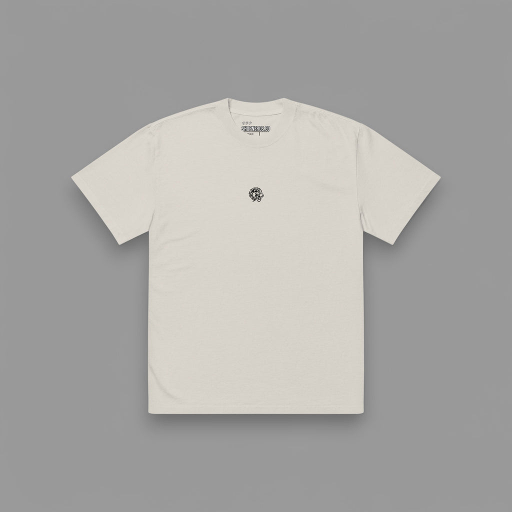 LIONS AND PEONIES "PREMIUM" OVERSIZED BOX TEE IN FADED BONE
