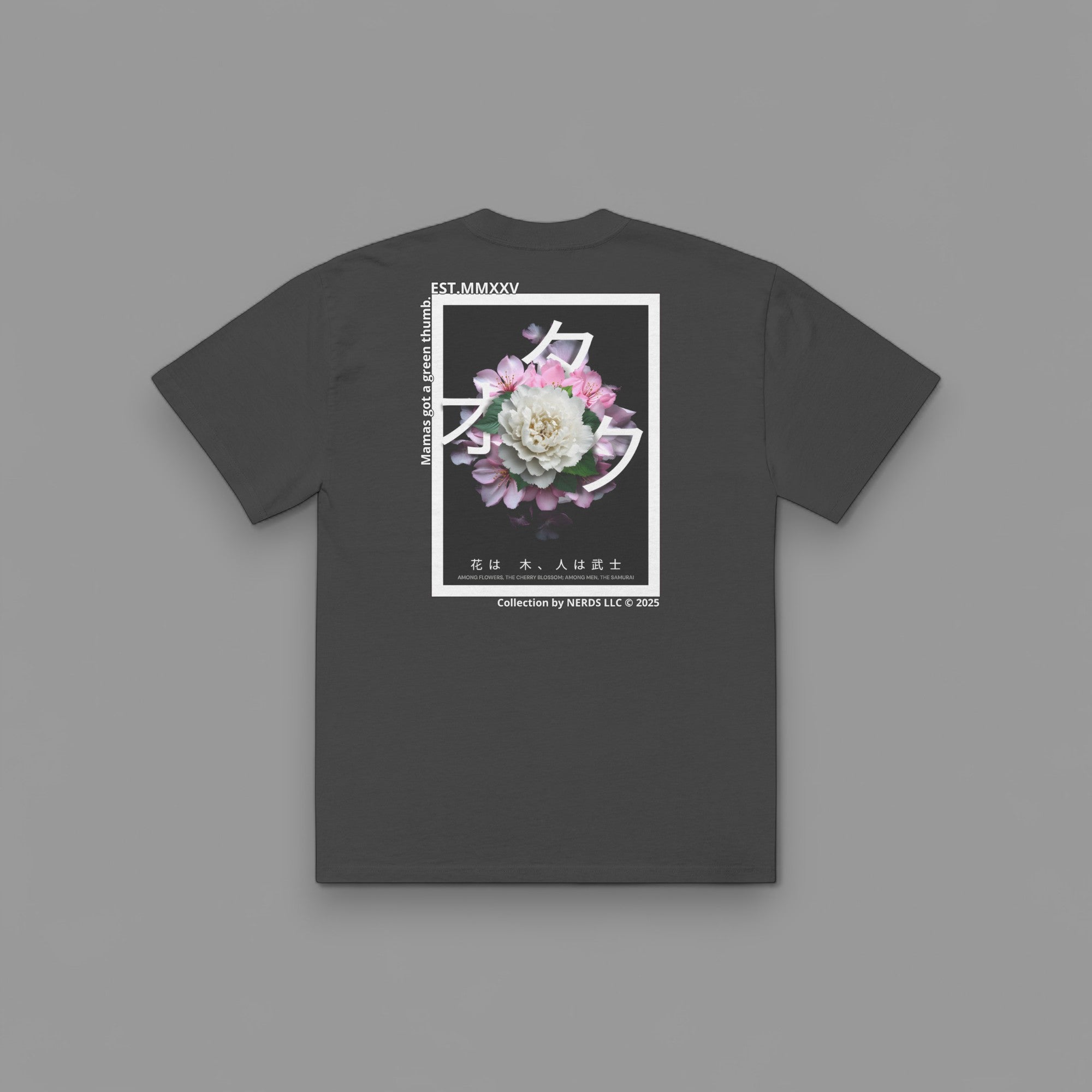CHERRY BLOSSOM "PREMIUM" OVERSIZED BOX TEE IN FADED BLACK