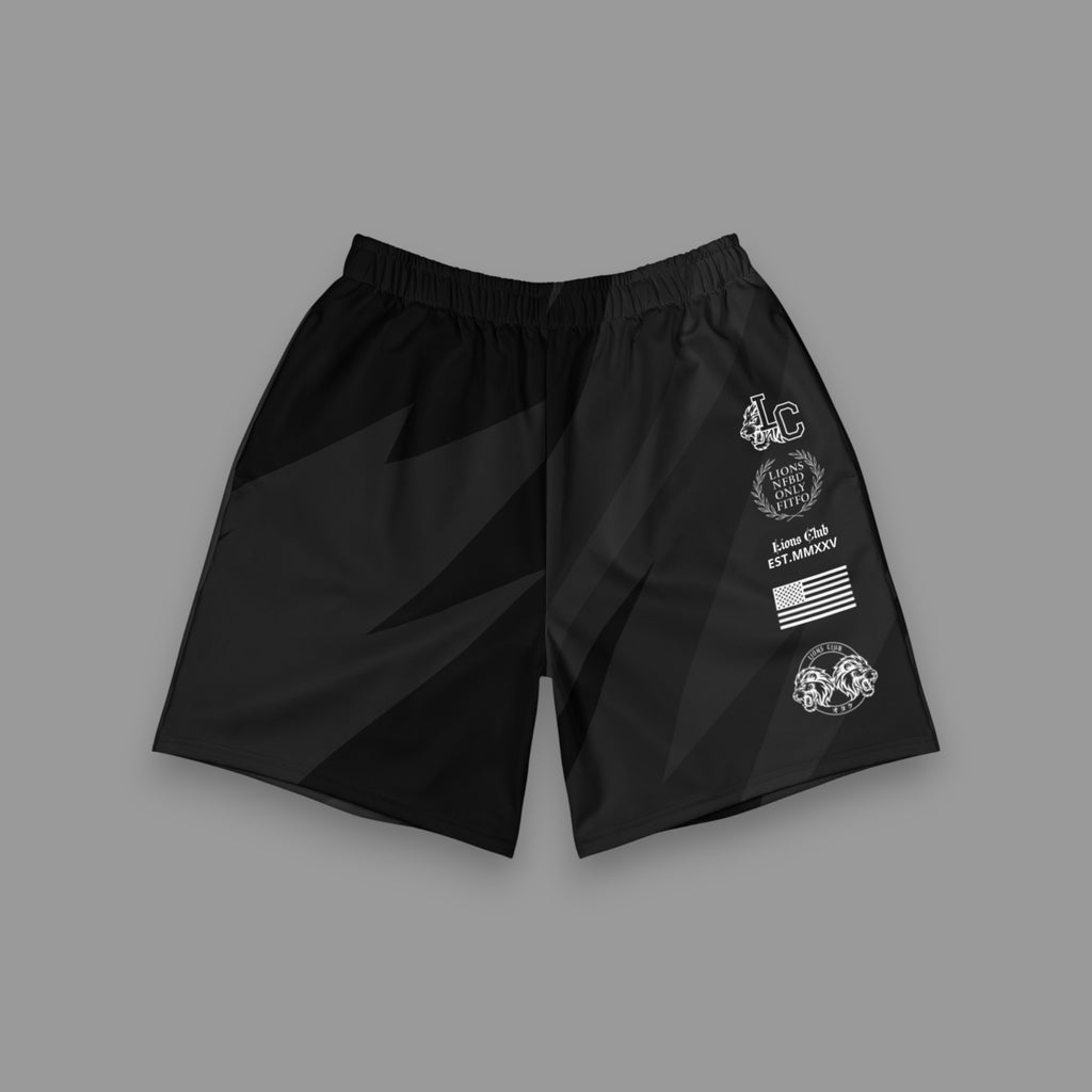 WE ARE LIONS "ELITE" TRACK SHORTS IN BLACK
